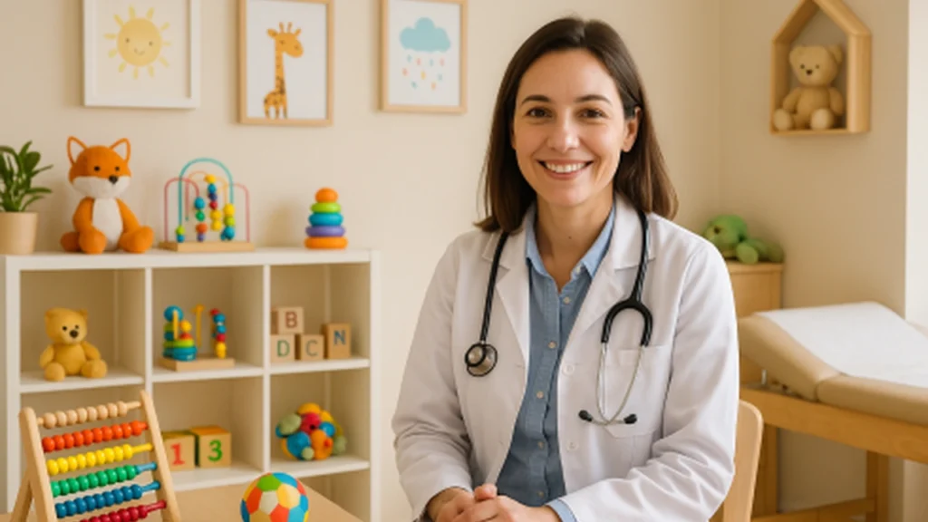 Pediatra atendendo criança em consultório, representando marketing para pediatras em Belo Horizonte